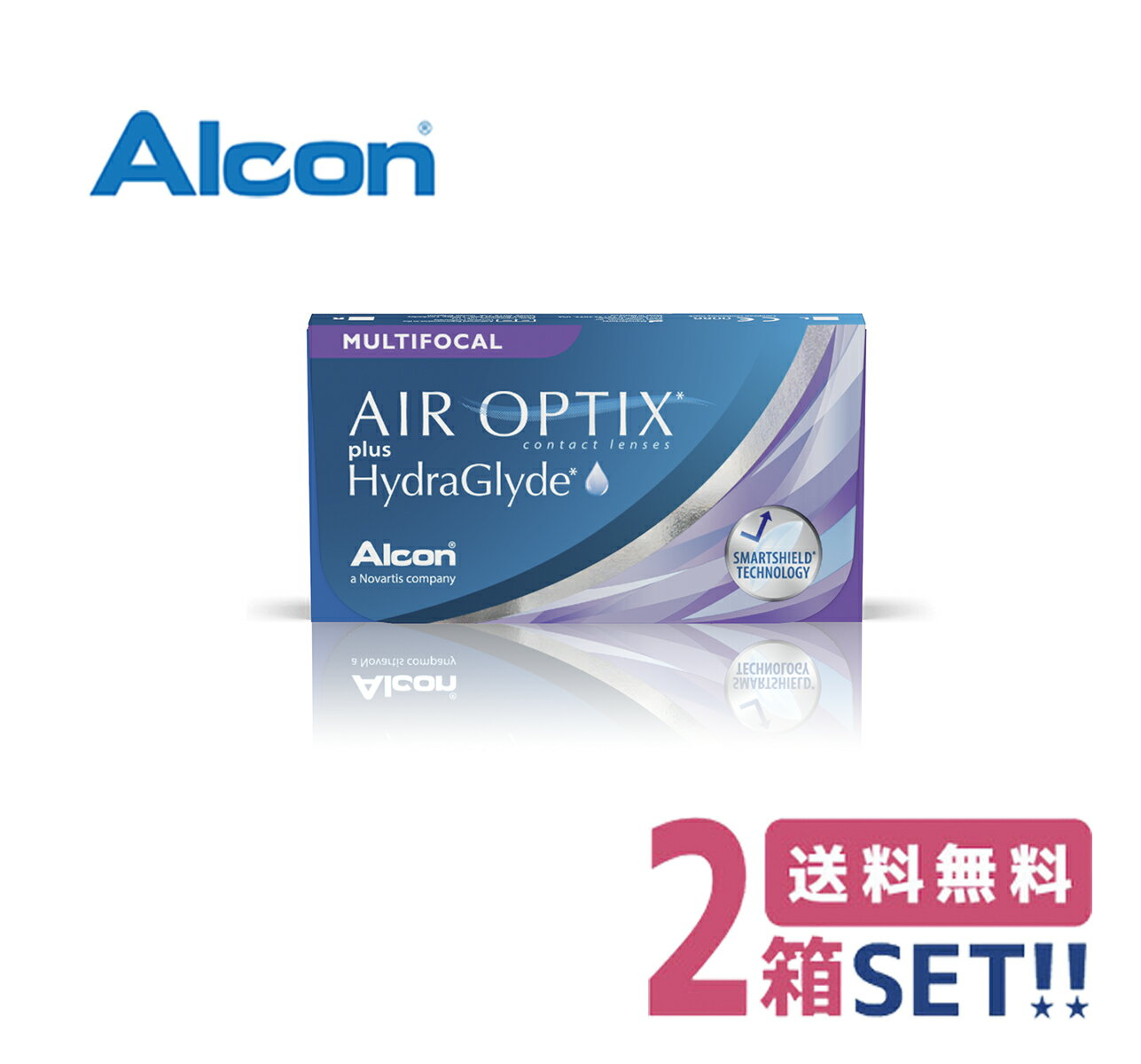 日本アルコン エアオプティクスプラスハイドラグライドマルチフォーカル（1箱6枚入り）Alcon airoptix plus hydraglyde multifocal 遠近両用2週間使い捨て2ウィーク2week