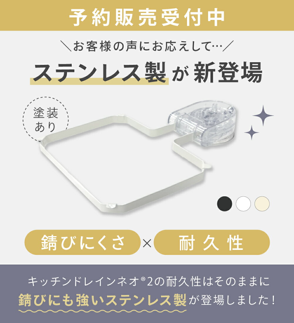 【8/4-11限定200円OFFクーポン】 ＼ 話題の商品がパワーアップ ／ キッチンドレインネオ 2 三角コーナーいらず 浮かせる 本体 三角コーナー 折り畳み 生ゴミ キッチンドレイン 水切りネット 50枚付き ネット ホルダー シンク ラック 台所 キッチン いらず シンク