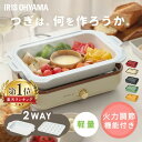 ホットプレート 丸洗い可 2WAY 鍋 たこ焼きプレート おしゃれ アイリスオーヤマ セラミック 着脱式 1000W 最大250℃ 深鍋 ふた付き 1人用 一人...