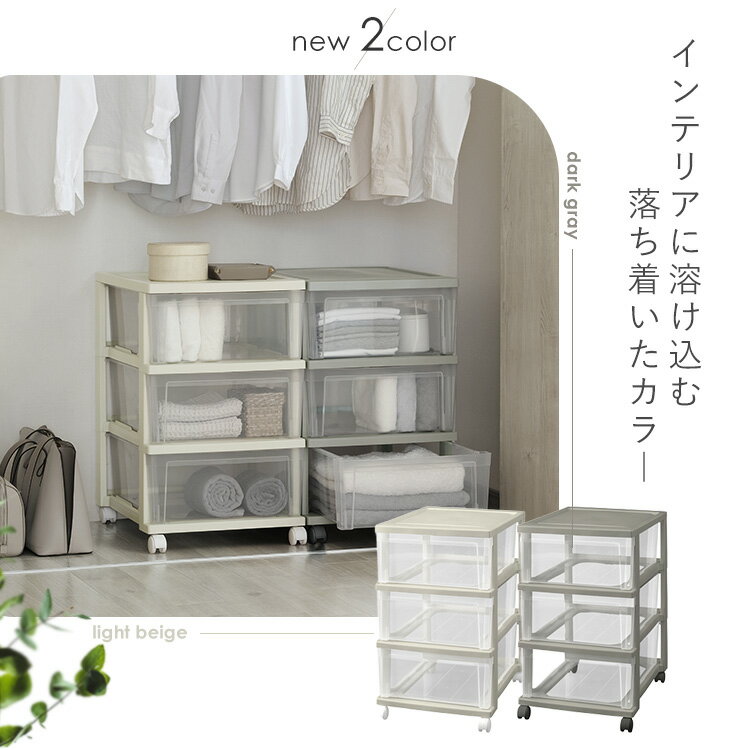 収納ケース 引き出し クローゼットチェスト【1個・2個セット】プラスチック クローゼット収納 押入れ収納 衣類収納 クリアチェスト 押入れチェスト 積み重ね 衣替え 衣装ケース キャスター付き ひとり暮らし アイリスオーヤマ NSCLZ503[2603SX]