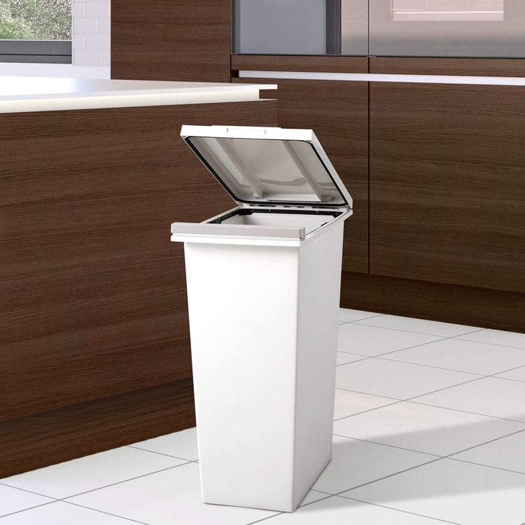 ＼レビュー記入でクーポンプレゼント/ ゴミ箱 インテリア ダストボックス エバンMP 密閉プッシュペール45L ホワイト A6403防臭 臭い漏れ 生ごみ プッシュペール ゴミ箱 パッキン付 臭い対策 ゴミの臭い おむつ ペットシーツ 【B】 [3]