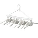 \最大500円OFFクーポン発行中/8枚干し 洗濯ハンガー トップスハンガー The hangers ワンタッチ8連ハンガー ホワイトグレー 一度に取り込み ラ...