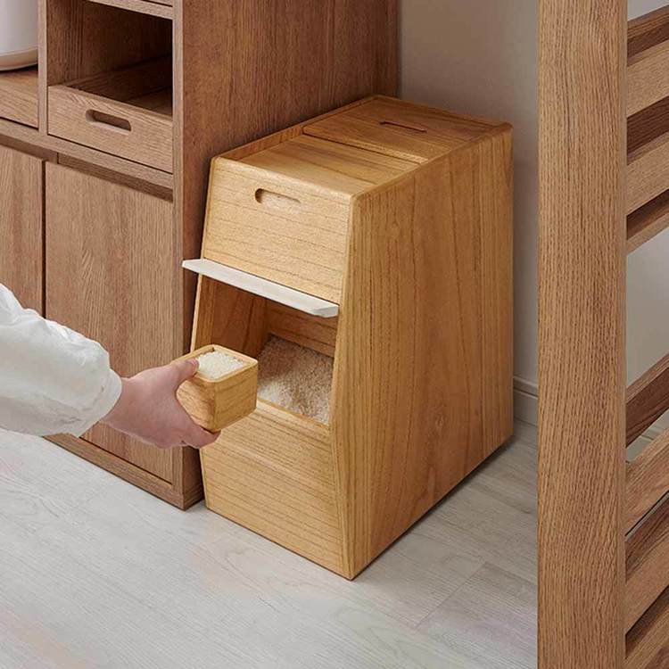 米びつ 20kg 桐 おしゃれ 調湿性 防虫性 計量カップ付 フラップ扉 水拭き可 お手入れ簡単 こめびつ 米櫃 ライスストッカー ライスボックス お米 白米 玄米 保存 ケース 容器 収納 20キロ kirisai 桐のこめ櫃 OSPO-20 * 【B】