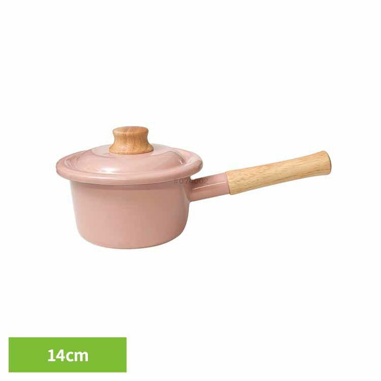 樂天商城 - ミルクパン 14cm ih対応 ガス ホーロー鍋 富士ホーロー ホーロー 鍋 片手鍋 蓋付き おしゃれ かわいい 目安目盛付き 両口タイプ 離乳食 味噌汁 琺瑯 一人暮らし 新生活 コットンプラス CTP-14M アッシュピンク * 【B】