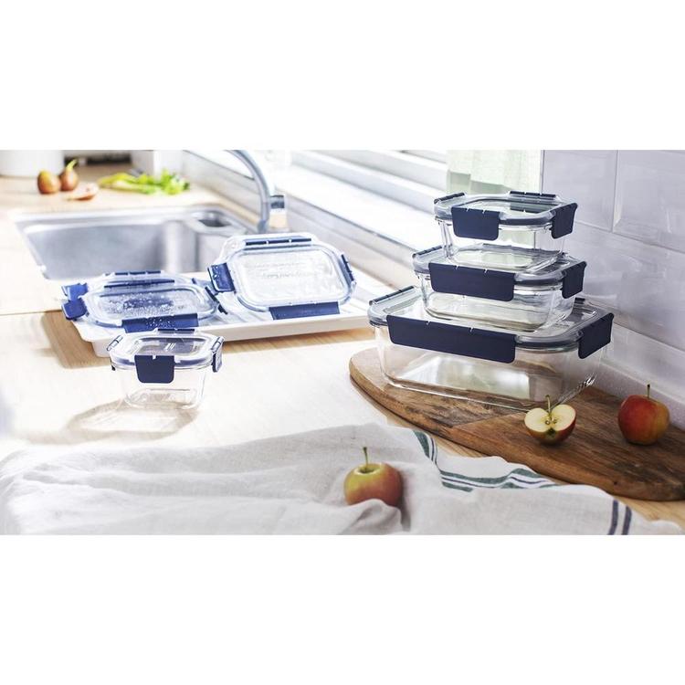 保存容器 ガラス 耐熱ガラス 正方形 耐熱容器 300ml オーブン レンジ 冷凍対応 食洗機対応 4点ロック 液漏れ 臭い漏れしにくい 積み重ね 作り置き ガラス保存容器 ベストコ ロック&ロック トップクラスガラス LBG205 * (B)