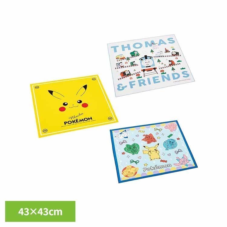 餐巾, 餐桌垫 - ランチョンマット 給食 幼稚園 保育園 小学生 小学校 43×43 ポケモン ポッピング ピカチュウ きかんしゃトーマス キャラクター 子供 キッズ 入学 入園 ランチクロス ランチマット お弁当包み スケーター KB4 * 【メール便】