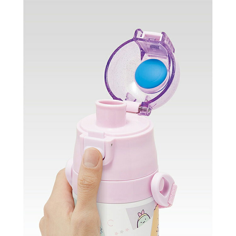 キッチン・雑貨の店 ラクチーナ!の真空ステンレスボトル 470ml すみっコぐらし えびてんアイドル SDC4子供 軽い ボトル キャラクター 女の子 男の子 水筒 かわいい 入園 入学 スケーター｜アングル2