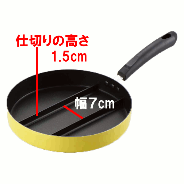 【最安値に挑戦!!】フライパン センターエッグトリプルパン送料無料 フライパン 時短 仕切り付きフライパン キャラ弁 フライパン お弁当 玉子焼き IH アイデアグッズ 便利 朝食 おかず フライパン 仕切り アーネスト 76728【D】