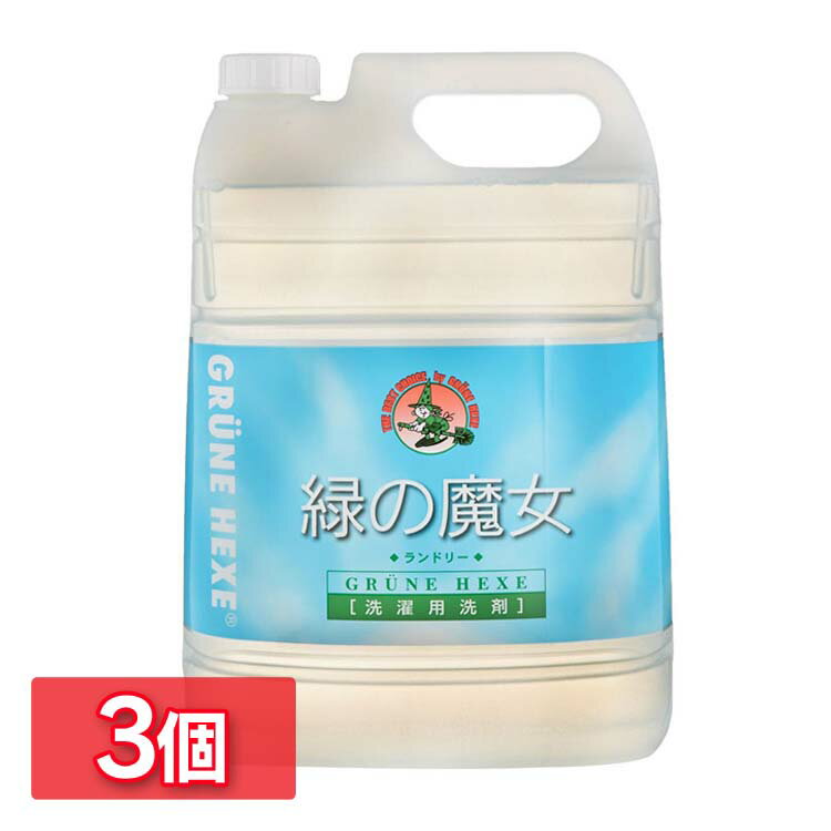 緑の魔女 ランドリー 業務用 5L ミマスクリーンケア送料無料 服 5000mL 液体洗剤 衣類用 大容量 ドイツ 洗濯洗剤 洗濯機 作業服 パイプクリーナー 排水管掃除 バイオ・ハイテク洗剤 大掃除 