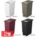 【2個セット】ユニード プッシュ&ペダル 20S ダストボックス ごみ箱 ゴミ箱 ペール 20L ペダル式 キッチン 台所 インテリア ホワイト ブラウン ワインレッド ブラック 【D】 その1