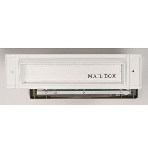 【LINEクーポン配布中】ポスト 玄関郵便受 [1-5667] No24 メイルシュート 内フタ付気密型 大壁用 色：ホワイト 水上金属 アイワ金属