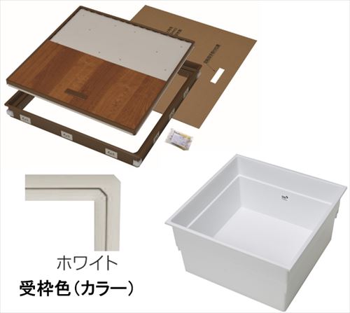 【LINEクーポン配布中】樹脂枠気密型床下収納庫 浅型 15mmフローリング用 [YT615K-WH+PT60-A1] 枠 ホワイト/本体 ホワイト 吉川化成 YPC メーカー直送