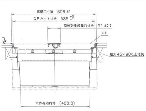 【LINEクーポン配布中】樹脂枠断熱気密型床下収納庫 浅型 クッションフロアー用 CF...