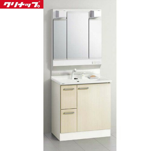 Rakuten - 【LINEクーポン配布中】洗面化粧台 BGAシリーズ クリナップ CLEANUP [M-H753GAEH+BGAL752HTVWC4VI] 間口750 3面鏡 ナチュラルウッド セットプラン メーカー直送