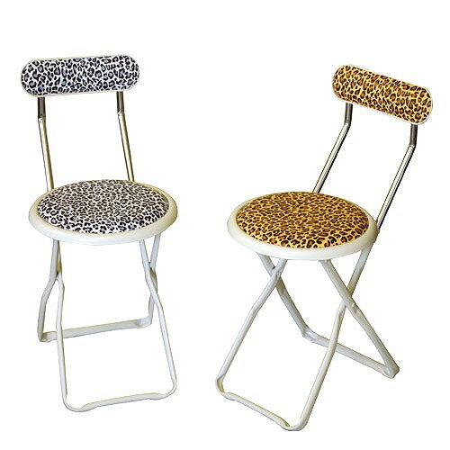 商品詳細キャプテンチェアレオパード 大胆なヒョウ柄をあしらったキャプテンチェアレパード サイズ：W320×D410×H690×SH440 折りたたみ時：W320×D105×H780 素材：座面：塩化ビニル/フレーム：スチールパイプ 重量：2...