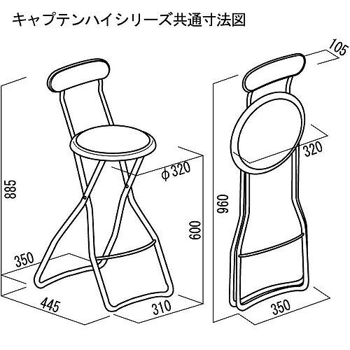 【LINEクーポン配布中】キャプテンチェアハイ グレープバイン ブラック/ブラック [HCA-601] 椅子 ルネセイコウ メーカー直送 [3]