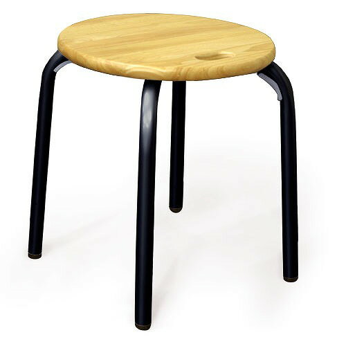 【LINEクーポン配布中】ハンドルスツール ナチュラル/ブラック [HS-2T] 椅子 ルネセイコウ メーカー直送