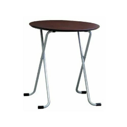 【LINEクーポン配布中】ハイテーブル 丸 ダークブラウン/シルバー [W-83TAD] 机 ルネセイコウ メーカー直送