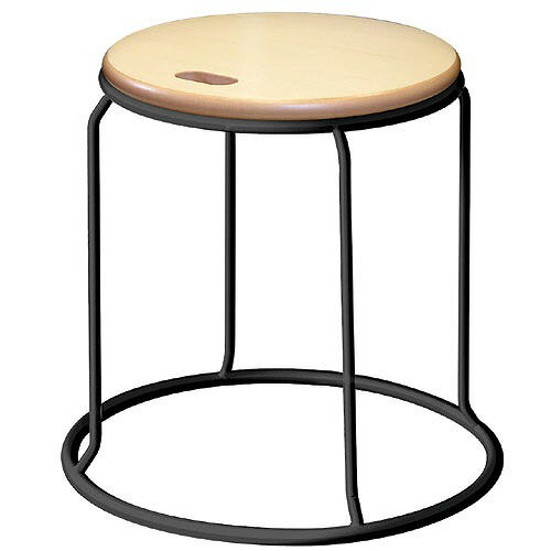 【LINEクーポン配布中】ウッドリンクスツール ナチュラル/ブラック [WLS-1T] ルネセイコウ メーカー直送