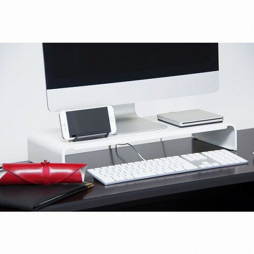 【LINEクーポン配布中】パソコンラック54cm ホワイト PCラック [PCR-54WM] 机上やデスク周りをすっきり 収納 田窪工業所 メーカー直送 2