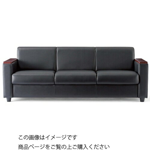 【LINEクーポン配布中】応接ソファー・チェア トレッタソファー ビニールレザー張り カラー:BK 事務所 ..