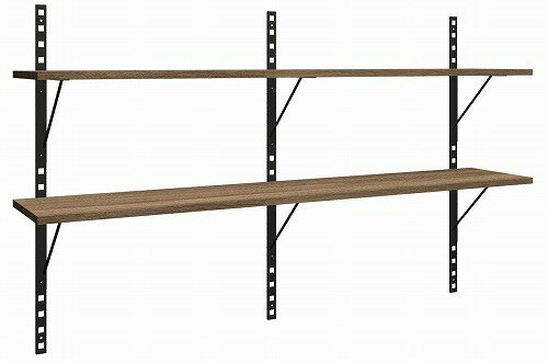 レール付きオープン棚セット CRAFITS クラフィッツ 黒フレーム [OT-TR-2P-W17] オープン収納 天然木 アイアン素材 クラフト感 DICデコール メーカー直送