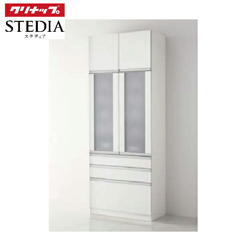 【LINEクーポン配布中】ステディア 食器棚 カップボード中台シースルー扉タイプ 奥行45cmハイタイプ クリナップ class2 間口60/75/90cm メーカー直送