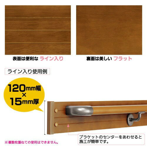【LINEクーポン配布中】室内用手すり BAUHAUS 木製ベースプレート 120mm幅 4m 片面...
