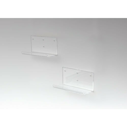 壁収納 アクリリック ウォールシェルフ W38深型2個組×6セット 透明 [4954877234081x6] 1ヶW38×D14×H18c..