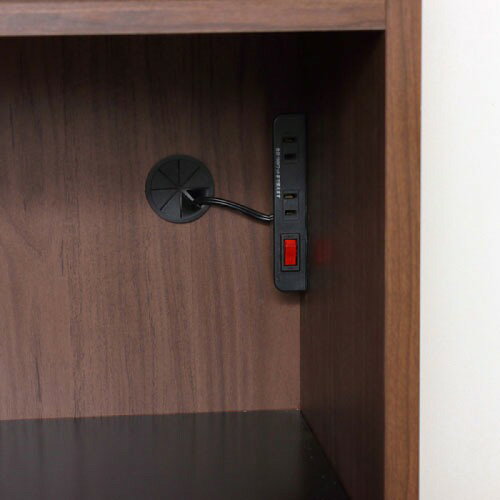 【LINEクーポン配布中】食器棚・収納棚 コンパクトレンジワゴン ブラウン [4954877237372] W55×D40×H82cm 1500W2口コンセント付 一部組立 クロシオ メーカー直送 [3]