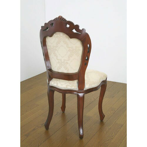 椅子 フランシスカチェアー 肘なし ブラウン [4954877900214] W51×D52×H97(SH48.5)cm アンティーク調 洋風 完成品 クロシオ メーカー直送 [2]