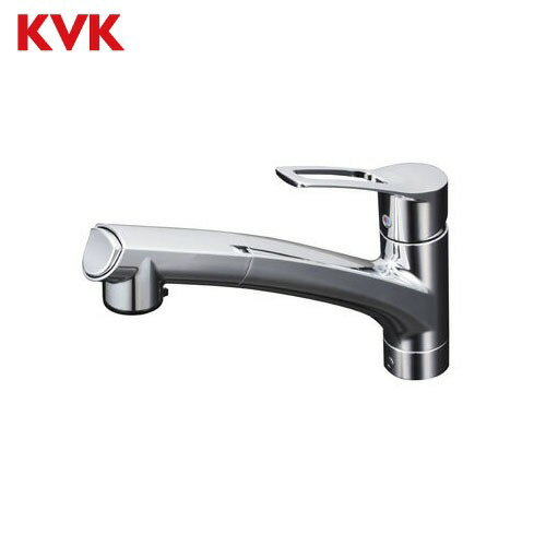 キッチン用水栓 シングルレバー式シャワー付混合栓 KVK [KM5021JT] 一般地用 混合水栓 シャワー引出し式 上施工タイプ 水受けトレー付 吐水口回転規制110° あす楽
