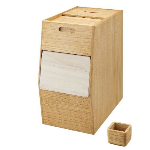 【エントリーでポイント10倍】米びつ kirisai 桐のこめ櫃 20kg [OSPO-20] 水拭き可能 底の方のお米がいつも前から取り出せる 扉が片手で開閉できる 一合升付 オスマック