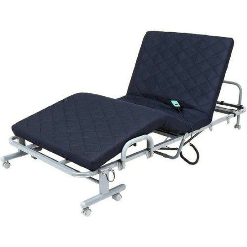 高反発マットレス 電動メッシュキルトベッド ネイビー [TAN-887NV] 8cmウレタンマット ロックピン 指はさみ防止 ストッパー付 谷村実業メーカー直送
