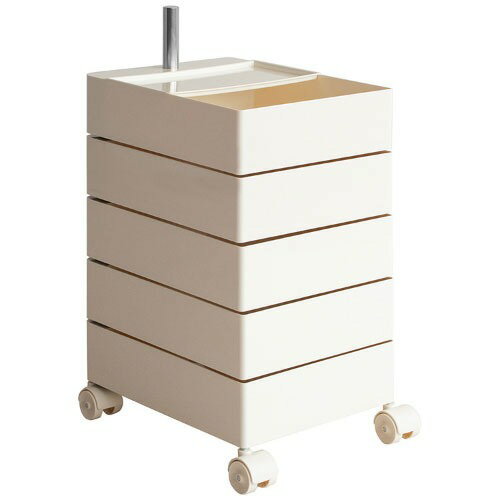 【LINEクーポン配布中】マルチワゴン Pluna プルーナ 5段 クリーム 完成品 キャスターのみ取り付け [562001045] WG-H001-CM 宮武製作所 メーカー直送