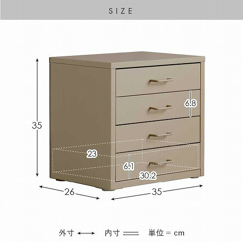 【LINEクーポン配布中】ドロワーキャビネット Muun ムーン DCB-4D-WH [560004110] ...