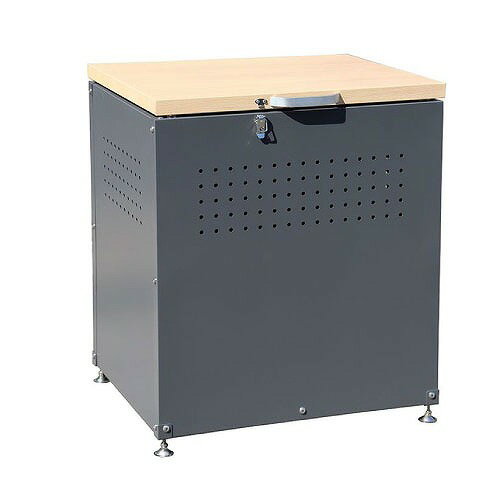 【LINEクーポン配布中】ダストボックス W600×D500×H665 木目×ブラック [DBW-60BK] エアーダンパー 通気性確保 鍵穴付 カラス対策 ダイマツ 法人様限定 メーカー直送