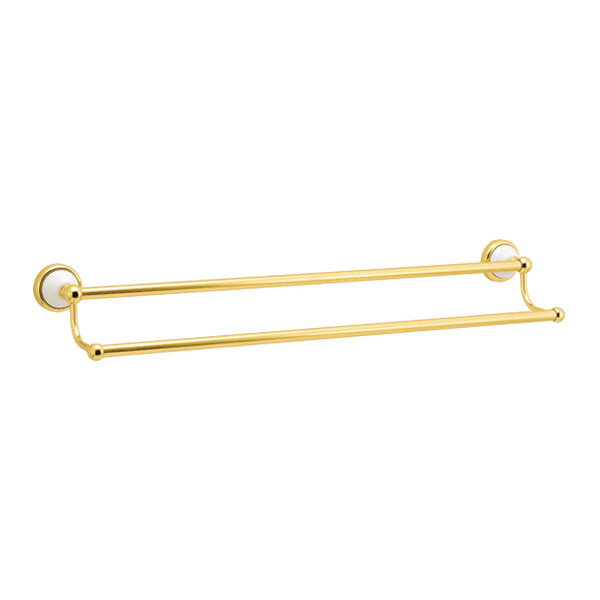 【LINEクーポン配布中】真鍮 ダブルタオルバー(セラミックシリーズ) 金色 680ミリタイプ アンティーク ブラス 雑貨 [640138] ゴーリキアイランド