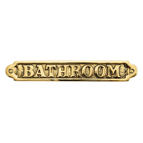 真鍮 サインプレート 金色 文字「BATHROOM」 アンティーク ブラス 雑貨 [630020] ゴーリキアイランド