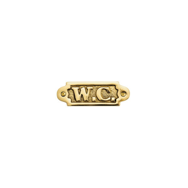 真鍮 サインプレート 金色 文字「WC」 アンティーク ブラス 雑貨 [630110] ゴーリキアイランド