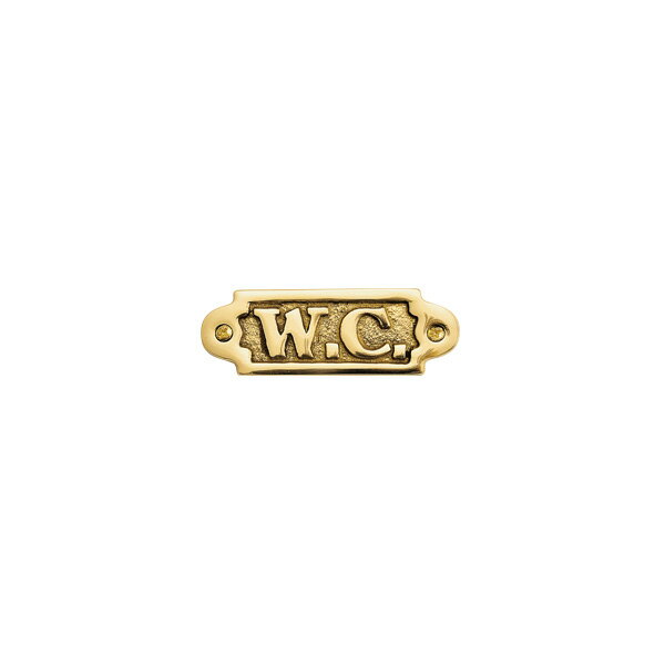 【LINEクーポン配布中】真鍮 サインプレート 金色 文字「WC」 アンティーク ブラス 雑貨 [630110] ゴーリキアイランド