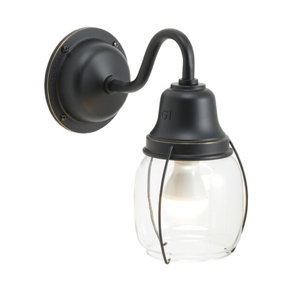 【LINEクーポン配布中】真鍮 ブラケットランプ(クリアガラス＆LEDランプ)BR1720 CL LE 黒色 アンティーク ブラス 雑貨 [750236] ゴーリキアイランド