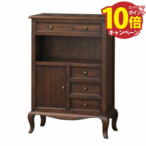 収納棚 ウェール FAX台 クラシック [4954877285847] W61×D30.5×H86cm アンティーク調 洋風 ファックス台 完成品 クロシオ メーカー直送