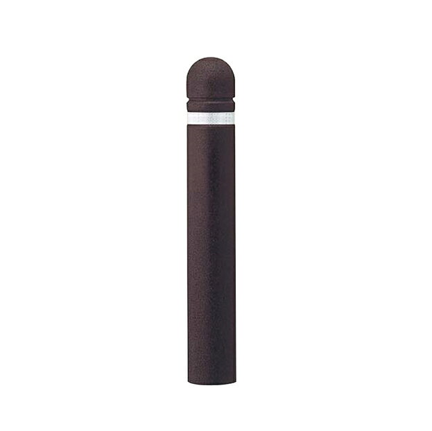 メーカーサンポール(SUNPOLE)商品名リサイクルボラード ゴムチップ　φ120×H800mm 品番RB-120K(C)商品説明使用済廃タイヤの粉砕ラバーチップ材を100%使用した車止めです。タイプ/リサイクルゴムチップボラード 仕様/差込式カギ付,南京錠25mm付,反射テープ付 材質/リサイクルゴムチップ 仕上げ/カラー アクリルウレタン塗装/ダークブラウン サイズ/φ120 H800 重量/約10.0kg サイズφ120×H800mm 重量約10.0kg色ダークブラウン仕様反射テープ付形状差込式カギ付(南京錠25mm)推奨設置場所商業施設,公共施設,道路,公園,集合住宅,駅前広場 検索キーワードバリカー　車止めポール　駐車場ポール　車止め　