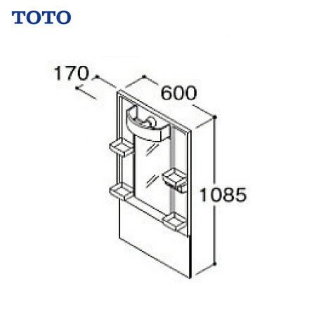 洗面化粧台 Vシリーズ 化粧鏡 一面鏡 間口600 TOTO [LMPB060A1GDC1G] LED エコミラーあり メーカー直送