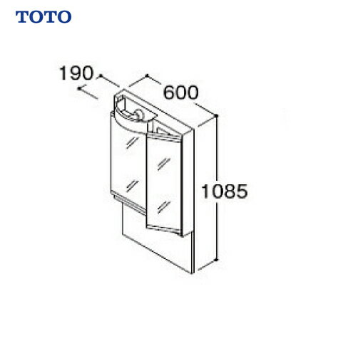 洗面化粧台 Vシリーズ 化粧鏡 二面鏡 間口600 TOTO [LMPB060A2GDG1G] LED エコミラーなし メーカー直送