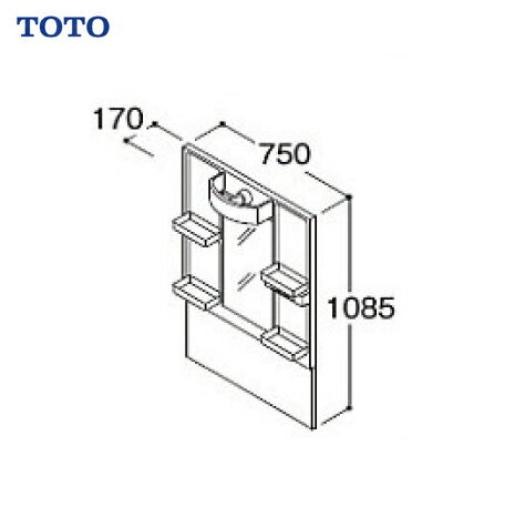 洗面化粧台 Vシリーズ 化粧鏡 一面鏡 間口750 TOTO [LMPB075A1GDG1G] LED エコミラーなし メーカー直送