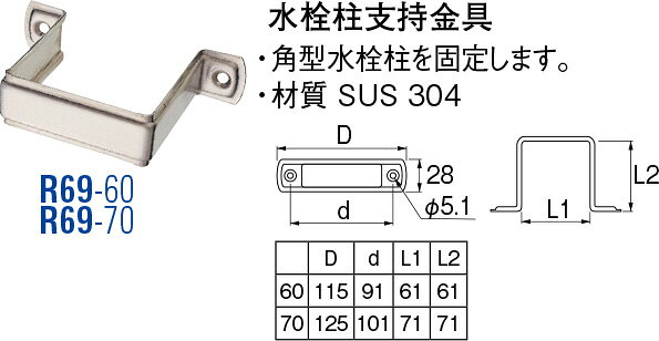 【LINEクーポン配布中】水栓柱支持金具 R69-60 [30715032] SANEI 三栄水栓製作所