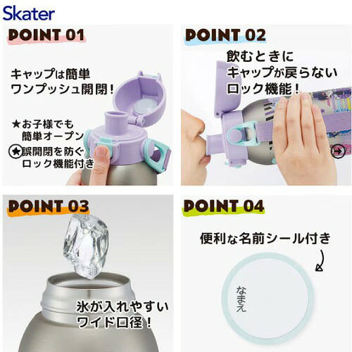 e-キッチンマテリアルの【LINEクーポン配布中】ショルダーベルト付ダイレクトボトル600ml カラフルピーチ25 スケーター Skater [4973307698972] STCH6｜アングル2