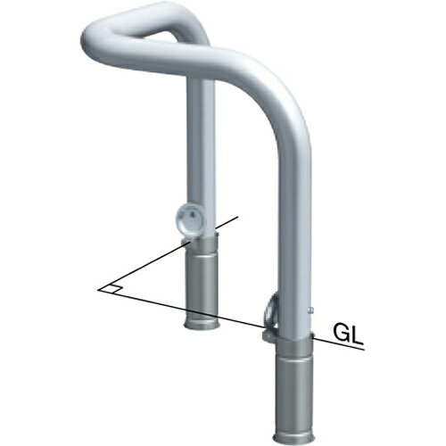 【LINEクーポン配布中】コーナーアーチ 車止め φ76.3(t3.0)×W700×W700×H650mm カラー:ステンレス [AA-8SKR7-650] サンポール 受注生産品 キャンセル不可 納期約1ヶ月 メーカー直送